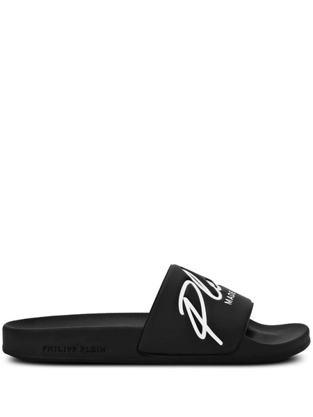  Philipp Plein Logo-print Slides - Black 