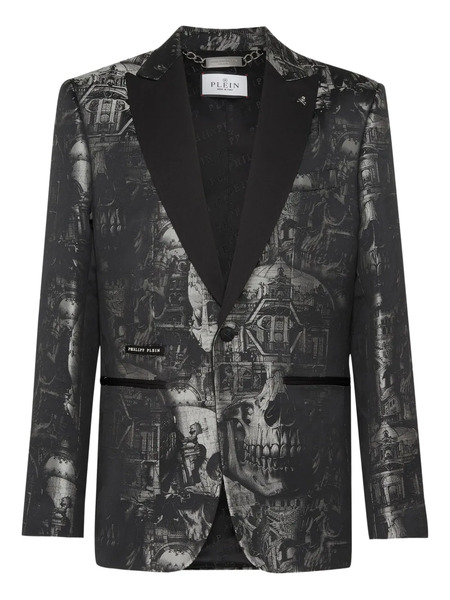  Philipp Plein Lord Fit Skull Blazer - Black 