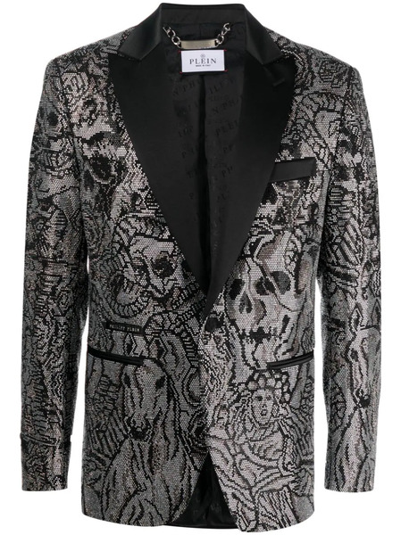  Philipp Plein Lord Fit Tattoo Blazer - Black 