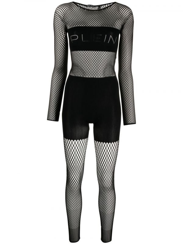  Philipp Plein Mesh-panelled Jumpsuit - Black 