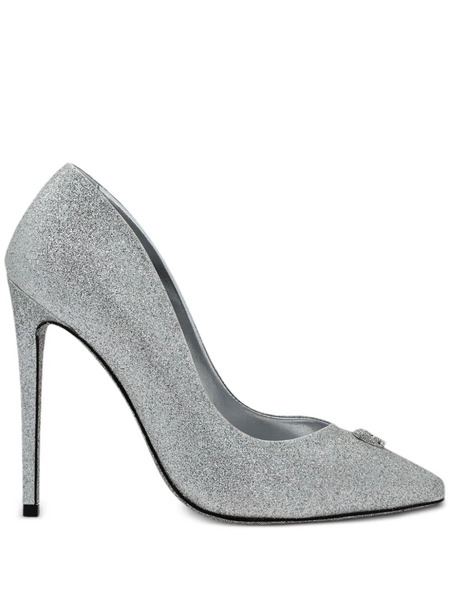  Philipp Plein 120mm Glittered Pumps - Silver 