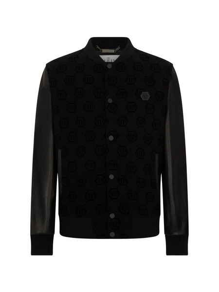  Philipp Plein Monogram Bomber Jacket - Black 
