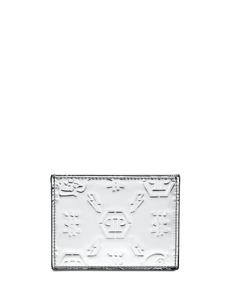  Philipp Plein Monogram-debossed Leather Cardholder - Silver 