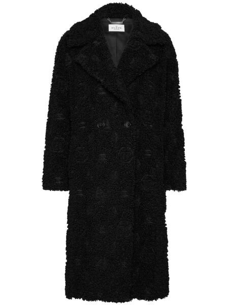  Philipp Plein Monogram Fur Coat - Black 