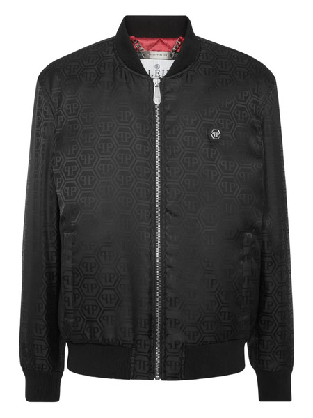  Philipp Plein Monogram Jacquard Bomber Jacket - Black 