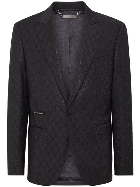  Philipp Plein Monogram-pattern Blazer - Black 