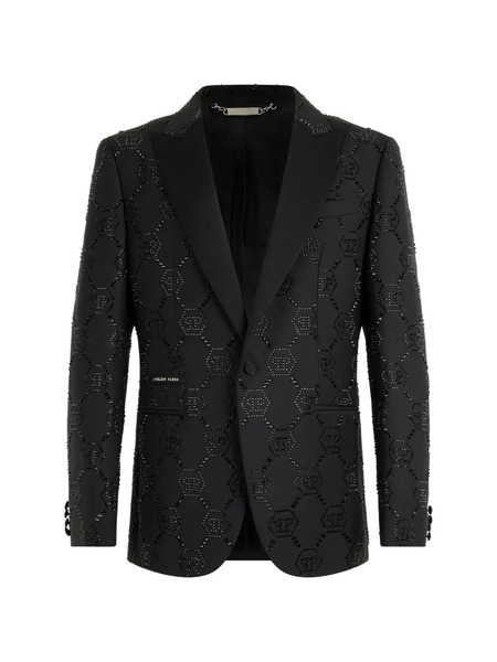  Philipp Plein Monogram Slim Blazer - Black 