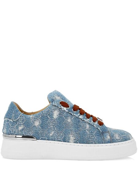  Philipp Plein Monogram Strass Sneakers - Blue 