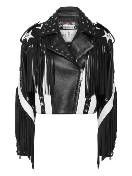  Philipp Plein Moon Leather Jacket - Black 