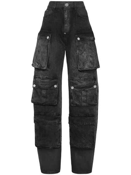  Philipp Plein Oversize Cargo Jeans - Black 