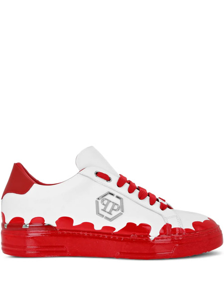  Philipp Plein Paint-splatter Low-top Sneakers - Red 