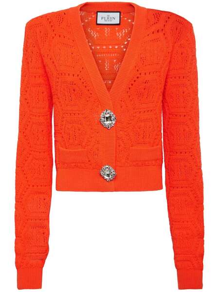  Philipp Plein Patterned-knit Cardigan - Orange 