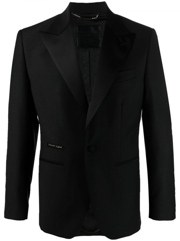  Philipp Plein Peak-lapels Single-breasted Jacket - Black 