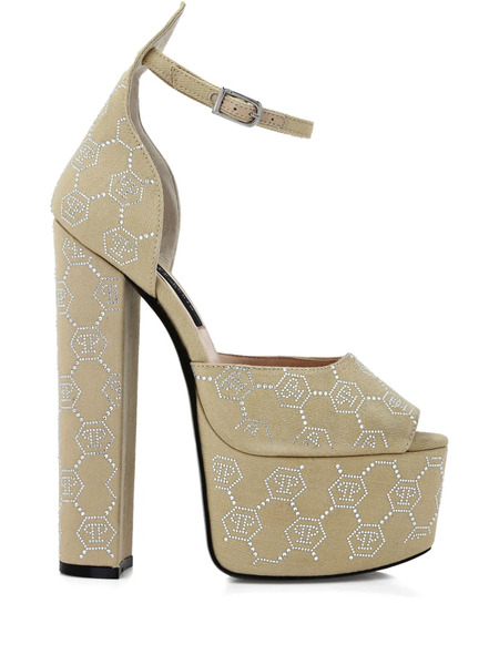  Philipp Plein Platform Monogram Sandals - Neutrals 