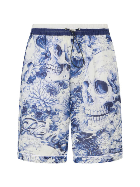  Philipp Plein Printed Bowling Shorts - Blue 