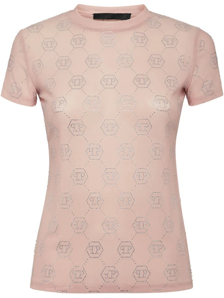  Philipp Plein Pure Monogram Strass T-shirt - Pink 