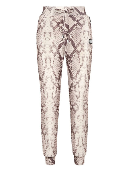  Philipp Plein Python-print Drawstring Trousers - Brown 