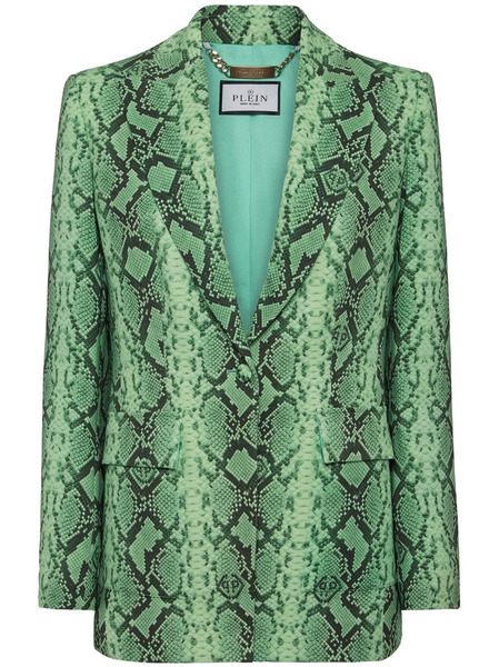  Philipp Plein Python-print Satin Blazer - Green 