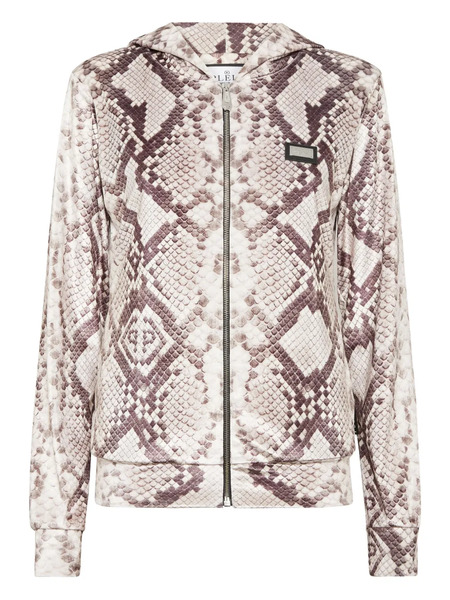  Philipp Plein Python-print Zip-up Hoodie - Neutrals 