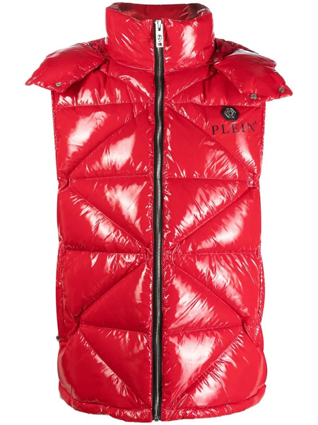  Philipp Plein Quilted Padded Gilet - Red 