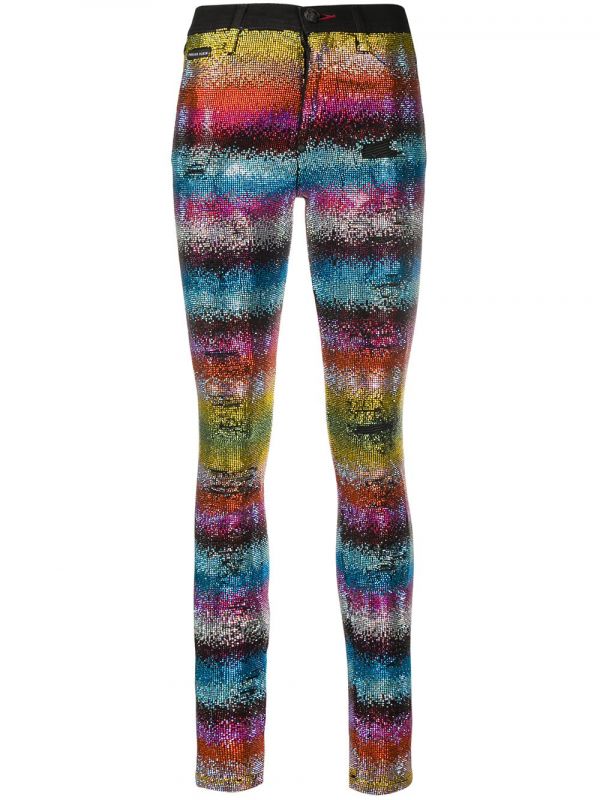  Philipp Plein Rainbow Crystal Jeans - Black 