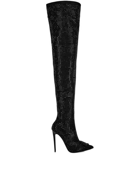  Philipp Plein Rhinestone Boots - Black 