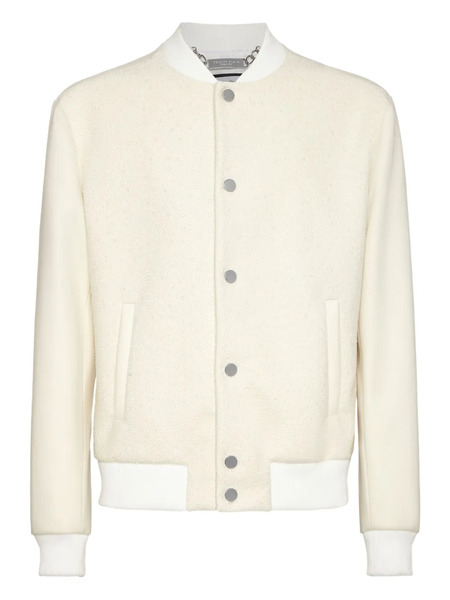  Philipp Plein Rhinestone-embellished Bomber Jacket - Neutrals 