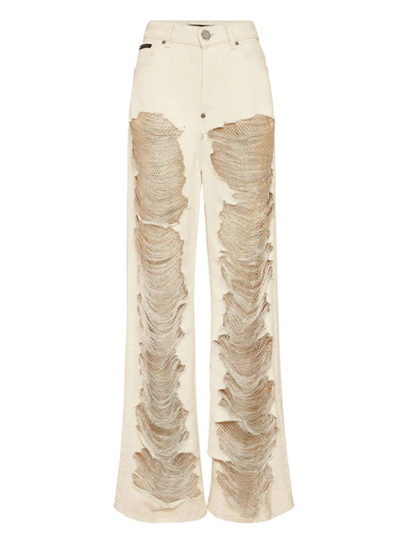  Philipp Plein Ripped Effect Jeans - Neutrals 