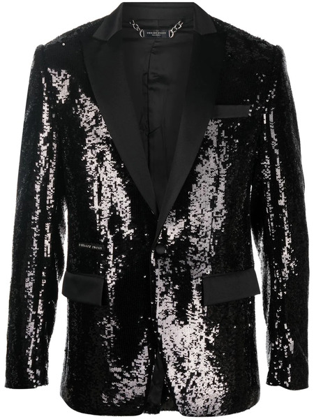  Philipp Plein Sequin Single-breasted Blazer - Black 