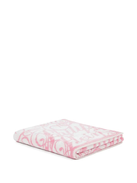  Philipp Plein Signature-pattern Bath Towel - Pink 