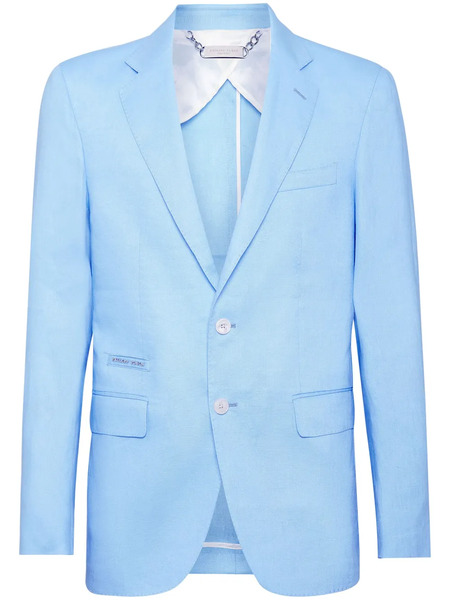  Philipp Plein Single-breasted Linen Blazer - Blue 