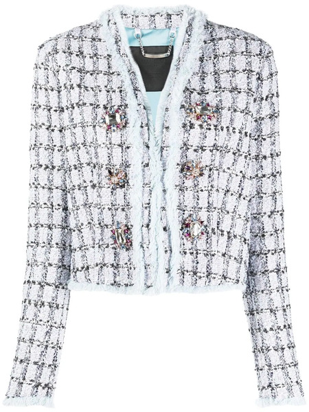  Philipp Plein Single-breasted Tweed Blazer - Blue 