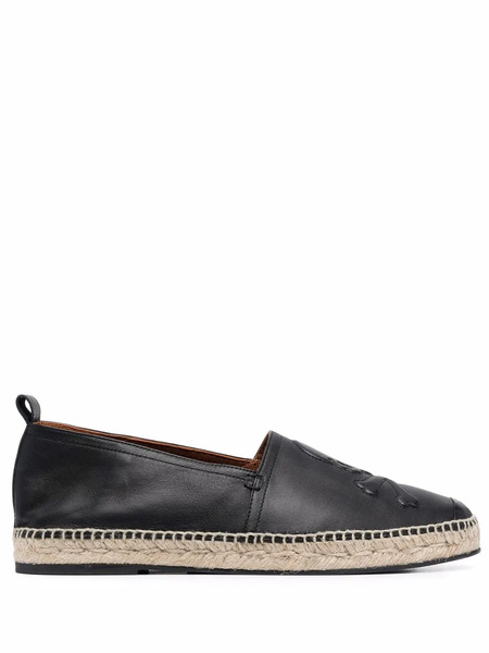  Philipp Plein Skull Embossed Espadrilles - Black 