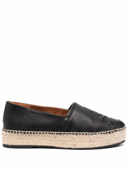  Philipp Plein Skull-motif Leather Espadrilles - Black 