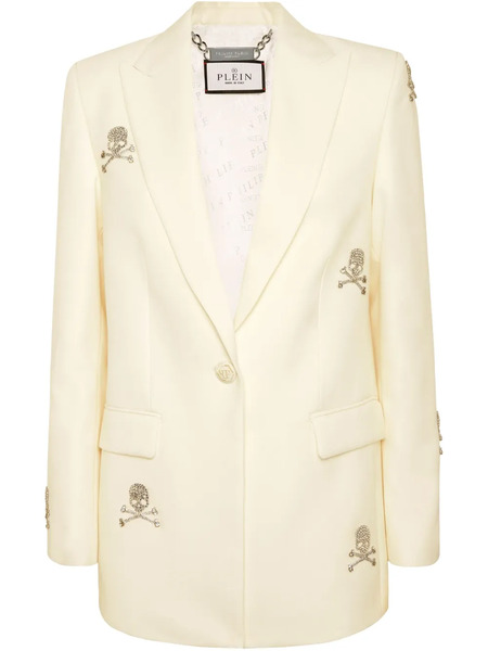  Philipp Plein Skull Strass Blazer - White 