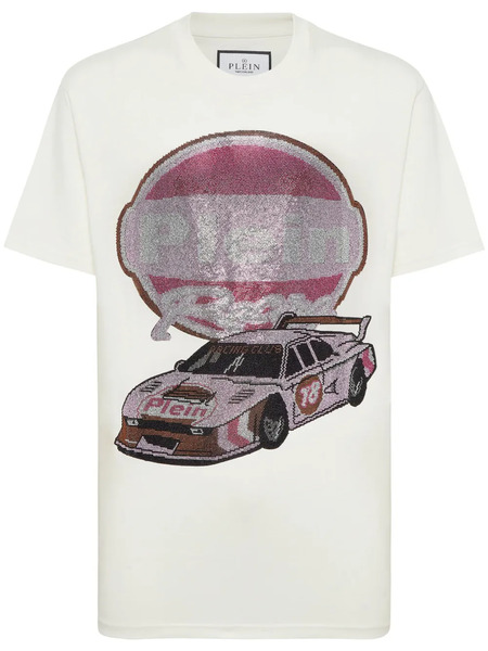  Philipp Plein Strass Cars Racing T-shirt - White 