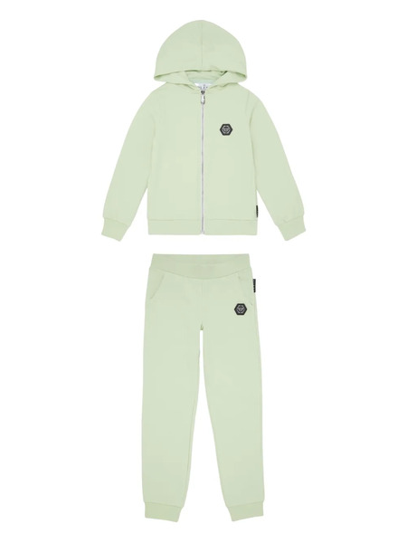  Philipp Plein Strass Gothic Plein Jogging Tracksuit Set - Green 