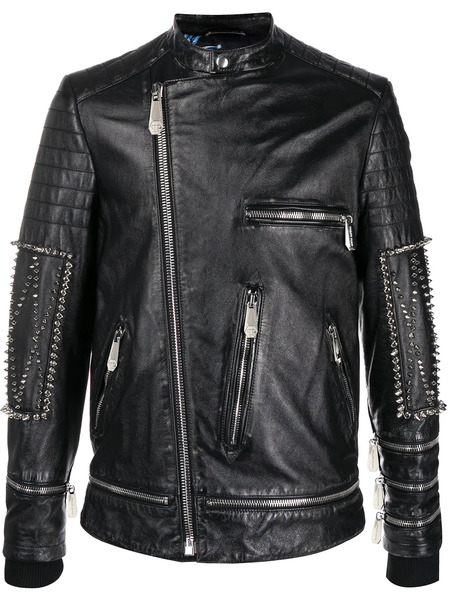  Philipp Plein Studded Biker Jacket - Black 