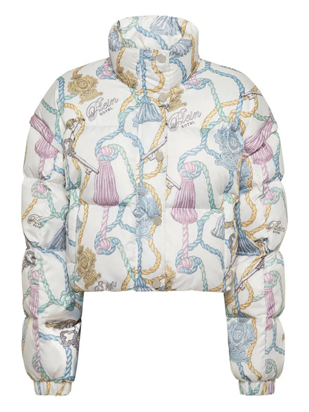  Philipp Plein Tassel-key Print Puffer Jacket - Neutrals 