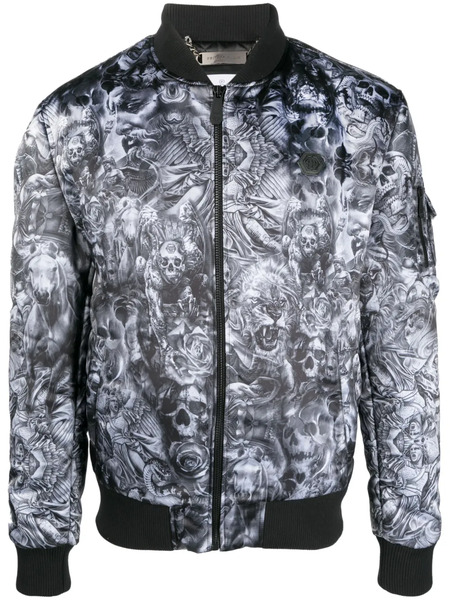  Philipp Plein Tatto-print Bomber Jacket - Black 