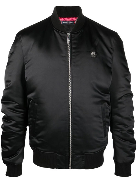  Philipp Plein Teddy Bear Print Bomber Jacket - Black 