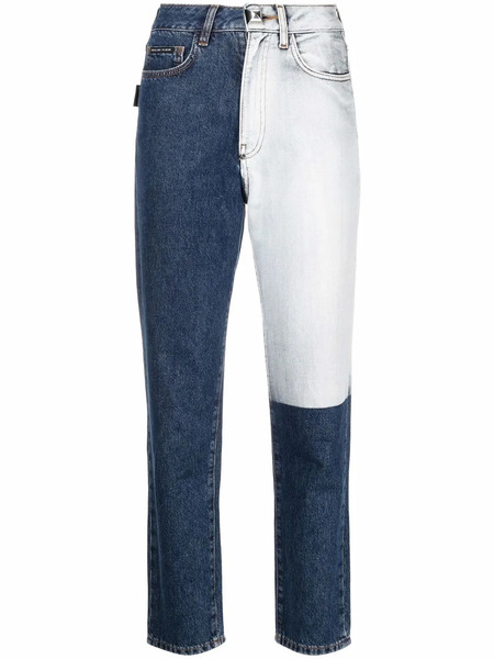  Philipp Plein Two Tone Patch Jeans - Blue 