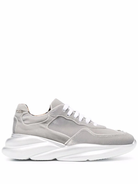  Philipp Plein Velvet Runner Metallic-effect Sneakers - Silver 