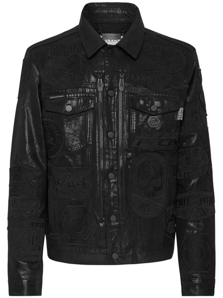  Philipp Plein Zipped Denim Jacket - Black 