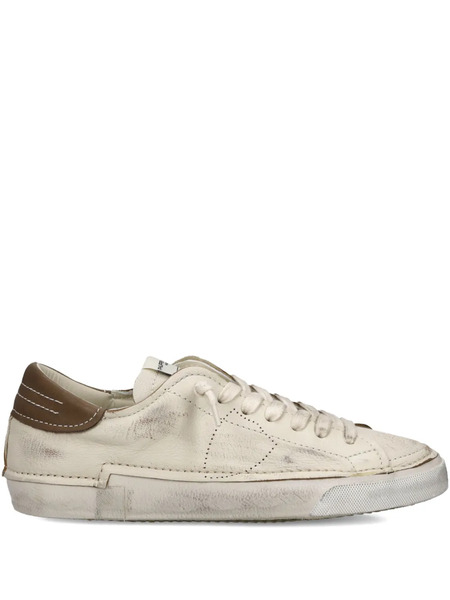  Philippe Model Paris Distressed Leather Low-top Sneakers - Neutrals 