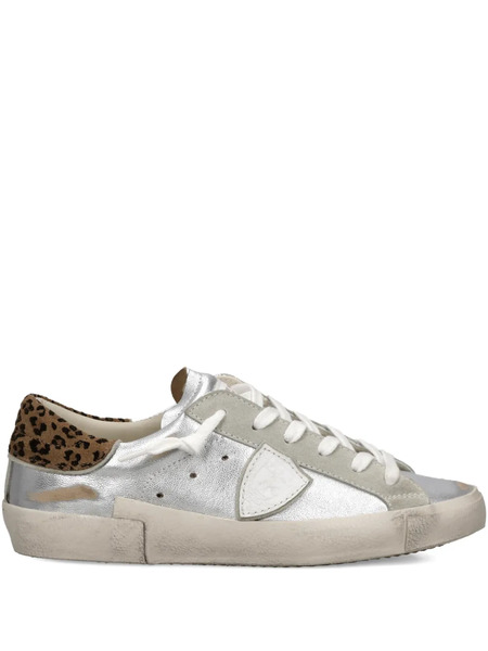  Philippe Model Paris Prsx Leopard-print Low Trainers - Silver 