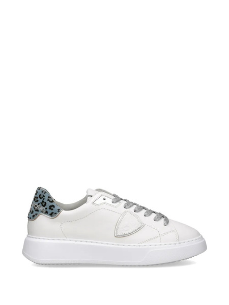  Philippe Model Paris Temple Low Leopard Panel Sneakers - White 