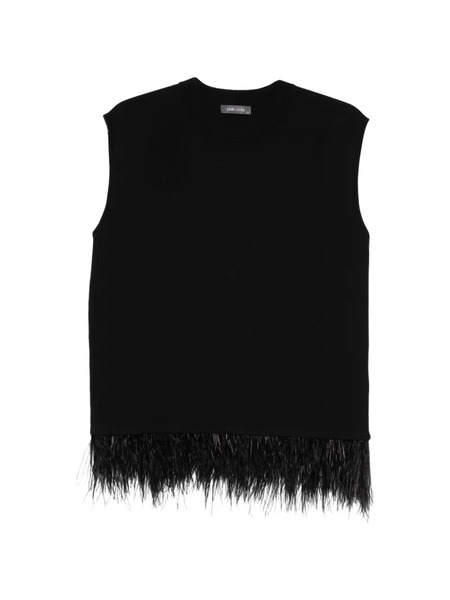  Philo-sofie Feather-trim Vest - Black 