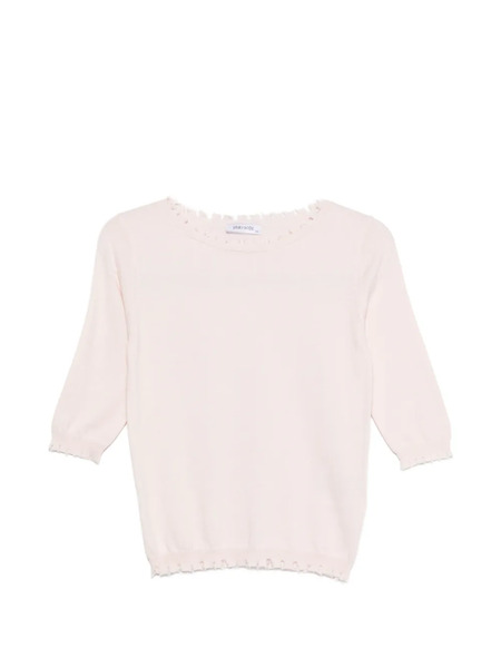  Philo-sofie Scalloped Short-sleeve Sweater - Pink 