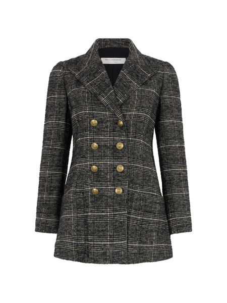  Philosophy Di Lorenzo Serafini Double-breasted Checked-pattern Coat - Grey 